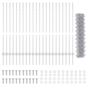 vidaXL Φράκτης Αλυσίδας με 44 U Posts Ασημί 1.2μx25μ Ατσάλι