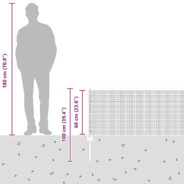 vidaXL Συρματόπλεγμα με Στυλίς 10x0,6 μ Γαλβανισμένος Χάλυβας Ασημί