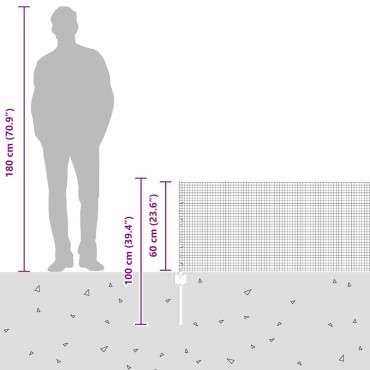 vidaXL Συρματόπλεγμα με Στυλίς 10x0,6 μ Γαλβανισμένος Χάλυβας Ασημί