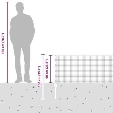 vidaXL Συρματόπλεγμα με Στυλίς 10x0,6 μ Γαλβανισμένος Χάλυβας Ασημί