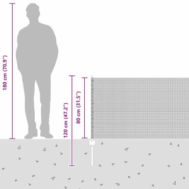 vidaXL Συρματόπλεγμα με Στυλίς 10x0,8 μ PVC-Επικαλυμμένο Ατσάλι Γκρι