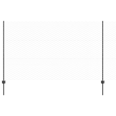 VidaXL Στυλοί Φράκτη 10 τμ U-Channel Γκρι 140cm Χάλυβας, VidaXL Εξαγωνική Φράξη Γκρι 1,4x10 μ Χάλυβας