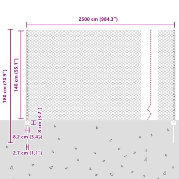 Φράκτες vidaXL 22 τμχ U-Channel 140cm γαλβανισμένο ατσάλι, Εξαγωνικός φράχτης vidaXL 1.4x25 μ γαλβανισμένο ατσάλι
