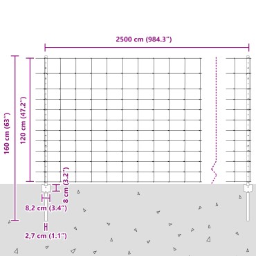 Φράχτες vidaXL 22 τεμάχια U-Channel 120cm Γαλβανισμένος Χάλυβας, Φράκτης vidaXL 1.2x25 m Γαλβανισμένος Χάλυβας