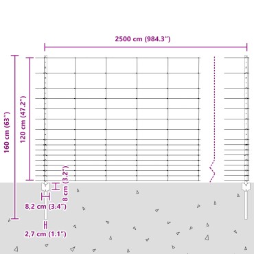 Φράκτες vidaXL 22 τμχ U-Channel 120cm Γαλβανισμένο Ατσάλι, Φράκτης Εξωτερικού Χώρου vidaXL 1.2x25 μ Γαλβανισμένο Ατσάλι