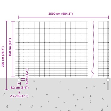 Πόρτες Παραλλαγής vidaXL 22 τεμάχια U-Channel 160cm γαλβανισμένου ατσαλιού, Περίφραξη vidaXL 1.6x25 μ γαλβανισμένου ατσαλιού