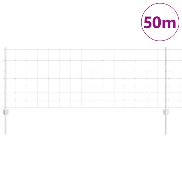 Φράχτες vidaXL 11 τεμ U-Channel 80cm Γαλβανισμένο Ατσάλι, Φράχτης vidaXL 0.8x50 μ Γαλβανισμένο Ατσάλι