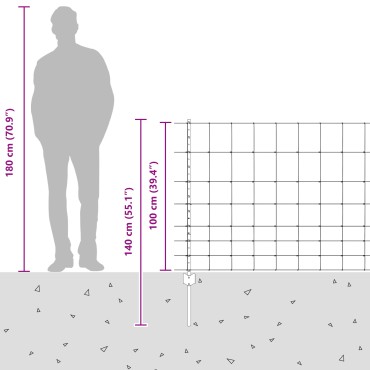vidaXL Εξωτερική άγρια περίφραξη με στήλες 50x1 m Ασημί Δίχτυ