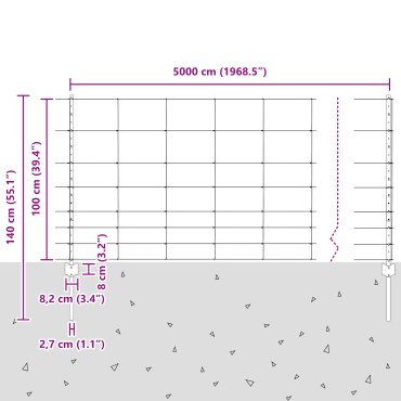 Πόλο Περίφραξης vidaXL 22 τμχ U-Channel 100cm Γαλβανισμένο Ατσάλι, Περίφραξη Χωραφιού vidaXL 1x50 μ Γαλβανισμένο Ατσάλι