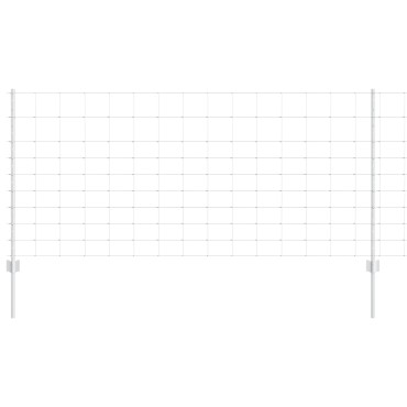 vidaXL Εξωτερική άγρια περίφραξη με στήλες 50x1 m Ασημί Δίχτυ