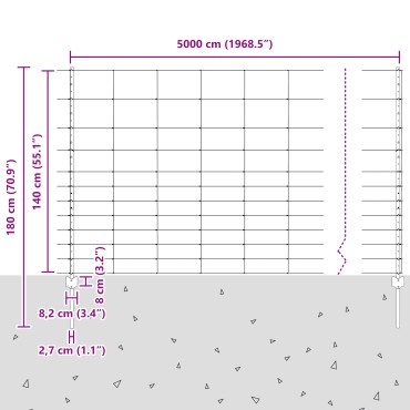 Πόλοι Φράκτη vidaXL 22 τεμ U-Channel 140cm Γαλβανισμένος Χάλυβας, Φράκτης βιομηχανικού τύπου vidaXL 1,4x50 μ Γαλβανισμένος Χάλυβας