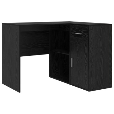 vidaXL Γραφείο Γωνίας Μαύρης Βελανιδιάς 102x88x75cm Επεξεργασμένη Ξυλεία 1 τεμ.