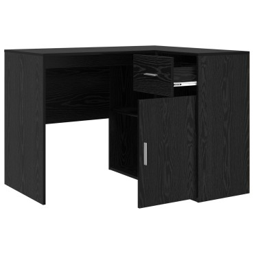 vidaXL Γραφείο Γωνίας Μαύρης Βελανιδιάς 102x88x75cm Επεξεργασμένη Ξυλεία 1 τεμ.