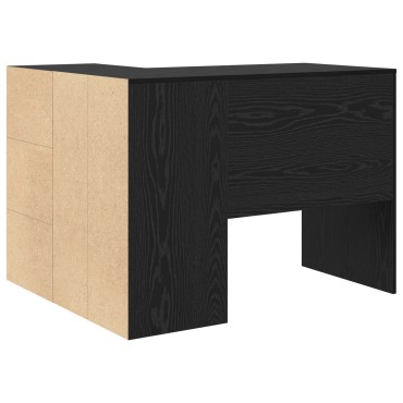 vidaXL Γραφείο Γωνίας Μαύρης Βελανιδιάς 102x88x75cm Επεξεργασμένη Ξυλεία 1 τεμ.