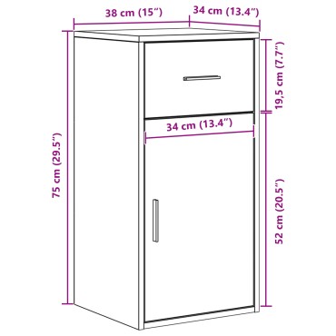 vidaXL Γωνιακό γραφείο με συρτάρι με ράφι Δρύς Sonoma 102x88x75 εκ 1 τεμ.