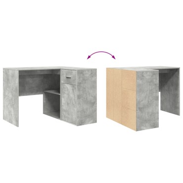 vidaXL Γωνιακό Γραφείο Γκρι Σκυροδέματος 102x88x75cm Επεξεργασμένο Ξύλο 1 τεμ.
