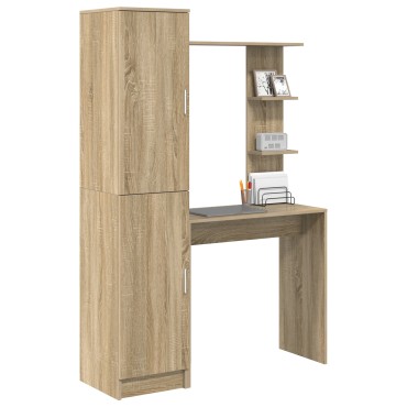 vidaXL Γραφείο με Αποθήκευση Sonoma Oak Επεξεργασμένο Ξύλο