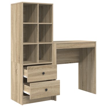 vidaXL Γραφείο με Αποθήκευση Sonoma Oak Επεξεργασμένο Ξύλο