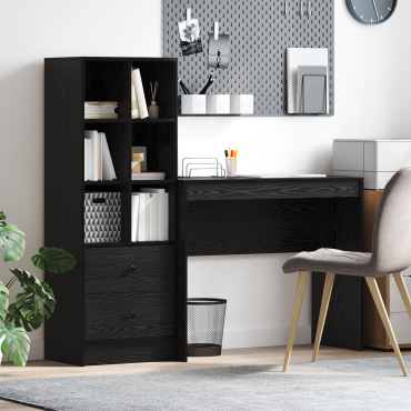 vidaXL Γραφείο Μαύρη Οξυά 135,5x40x127cm 2 τμχ. 1 τεμ.
