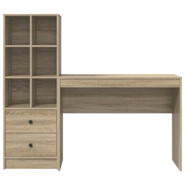 vidaXL Γραφείο με Αποθήκευση Sonoma Oak Επεξεργασμένο Ξύλο