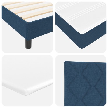 vidaXL Κρεβάτι Box Spring με Στρώμα Μπλε 160x200 εκ Υφάσματος
