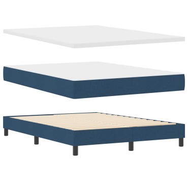 vidaXL Κρεβάτι Box Spring με Στρώμα Μπλε 160x200 εκ Υφάσματος
