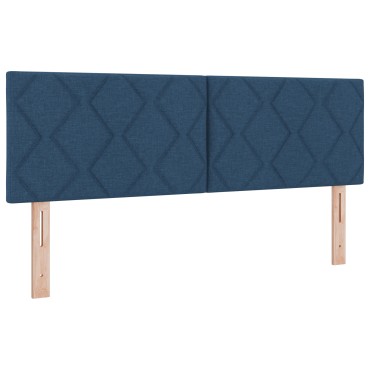 vidaXL Κρεβάτι Box Spring με Στρώμα Μπλε 160x200 εκ Υφάσματος
