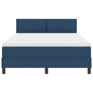 vidaXL Κρεβάτι Box Spring με Στρώμα Μπλε 160x200 εκ Υφάσματος