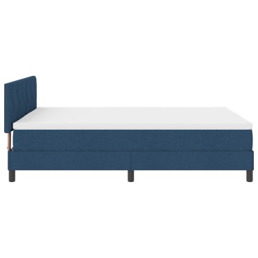 vidaXL Κρεβάτι Box Spring με Στρώμα Μπλε 160x200 εκ Υφάσματος