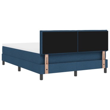 vidaXL Κρεβάτι Box Spring με Στρώμα Μπλε 160x200 εκ Υφάσματος