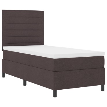 vidaXL Κρεβάτι με Βάση Σκούρο Καφέ 100x200 cm Ύφασμα