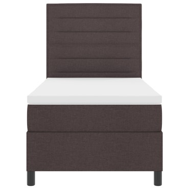 vidaXL Κρεβάτι με Βάση Σκούρο Καφέ 100x200 cm Ύφασμα