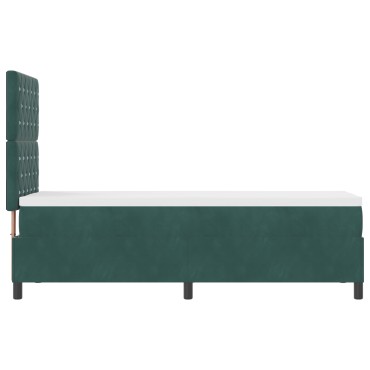 vidaXL Κρεβάτι με Στρώμα Dark Green 80x200 cm Βελούδο