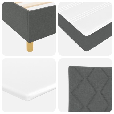 vidaXL Στρώμα κρεβατιού με ματress & LED Σκούρο Γκρι 160x200 εκ. Υφασμά