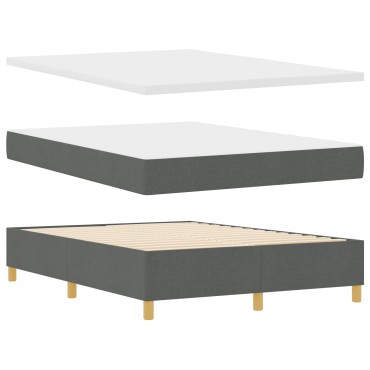 vidaXL Στρώμα κρεβατιού με ματress & LED Σκούρο Γκρι 160x200 εκ. Υφασμά