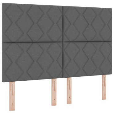 vidaXL Στρώμα κρεβατιού με ματress & LED Σκούρο Γκρι 160x200 εκ. Υφασμά