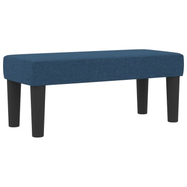 vidaXL Box Spring Bed με Στρώμα & Πάγκο Μπλε 90x190 εκ. Ύφασμα