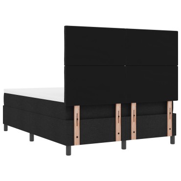 vidaXL Κρεβάτι με Κουτί με Στρώμα & Πάγκο Μαύρο 160x200 εκ. Ύφασμα