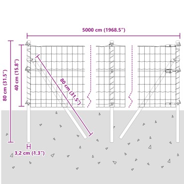vidaXL Ευρωπαϊκή Στήριξη Φράχτη 50x0,4 μ PVC-Επικαλυμμένο Ατσάλι