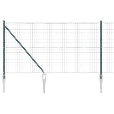 vidaXL Euro Fence με 7 Σκαντζόχοιρους 1x10 μ Γαλβανισμένο Ατσάλι Πράσινο