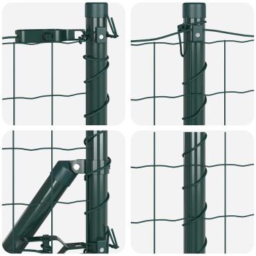 vidaXL Euro Fence με 7 Σκαντζόχοιρους 1x10 μ Γαλβανισμένο Ατσάλι Πράσινο