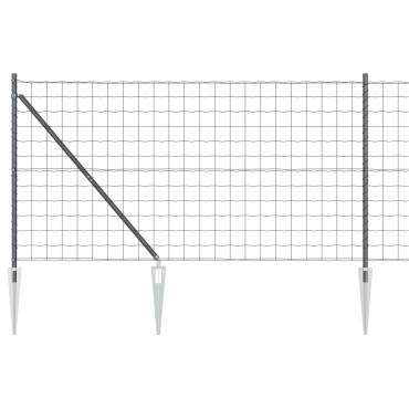 vidaXL Euro Fence με 7 Στερεά Πόδια 1.4x10 μ Γαλβανισμένος Χάλυβας Γκρι