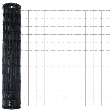 vidaXL Euro Fence με 7 Στερεά Πόδια 1.4x10 μ Γαλβανισμένος Χάλυβας Γκρι