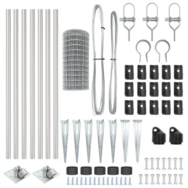 vidaXL Euro Fence με 7 αγκύλες 1x10 μ Γαλβανισμένο Ατσάλι