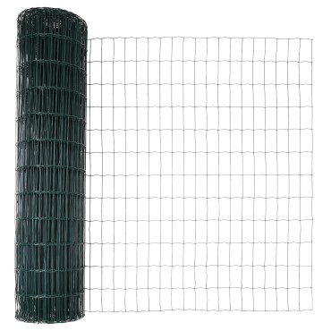 vidaXL Euro Fence με 13 Φλατζωτά Πόστα 1x25 μ Γαλβανισμένο Ατσάλι