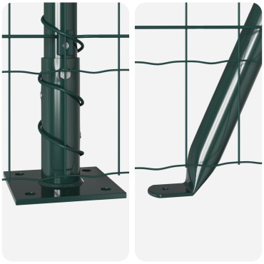vidaXL Euro Fence με 13 Φλατζωτά Πόστα 1x25 μ Γαλβανισμένο Ατσάλι