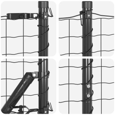 vidaXL Euro Fence με 7 πόδια φλάντζας 1.4x10 μ Γαλβανισμένο ατσάλι