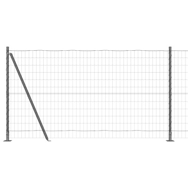 vidaXL Euro Fence με 7 φλαντζωτές κολώνες 1.2x10 μ Γαλβανισμένο ατσάλι