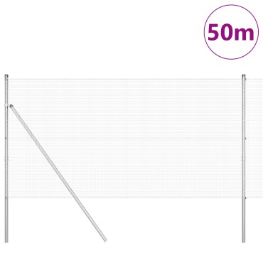 vidaXL Γαλβανισμένος Φράχτης Με 13 Πόλους 1x50 m