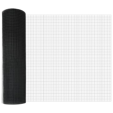 vidaXL Συρμάτινος Φράχτης με 7 Στήλες Γκρι 0,4x10 μ. Χάλυβα